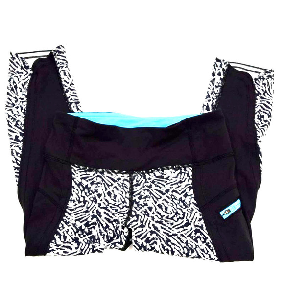 LULULEMON black, white, blue athletic capri yoga pants US size 2 - Picture 1 of 2